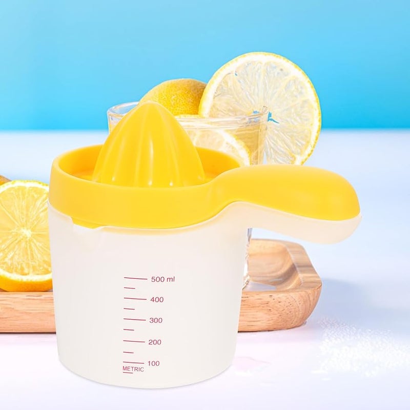 Yellow Manual Lemon Squeezer Hand Press Juicer With Strainer For Home Kitchen Citrus Fruits - Image 4